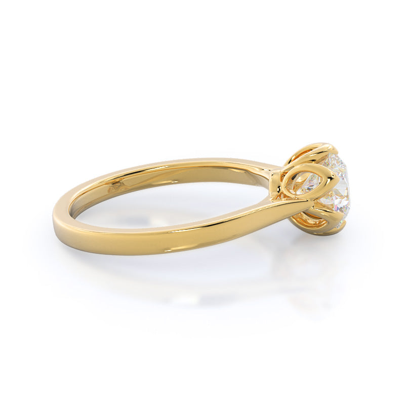 Round Cut Lily Diamond Engagement Ring with Lab Grown Diamond in 14KT Yellow Gold view 2
