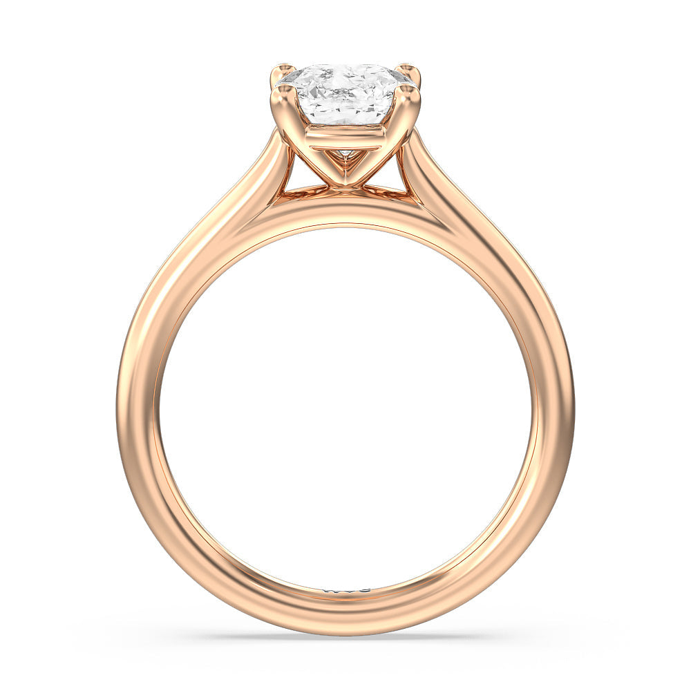 Poise Basket Diamond Engagement Ring with Cushion Cut Diamond in 14KT Rose Gold view 2

