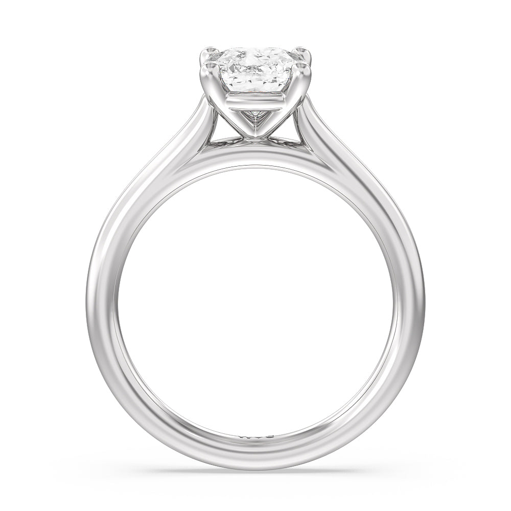 Poise Basket Diamond Engagement Ring with Cushion Cut Diamond in 14KT Platinum view 2
