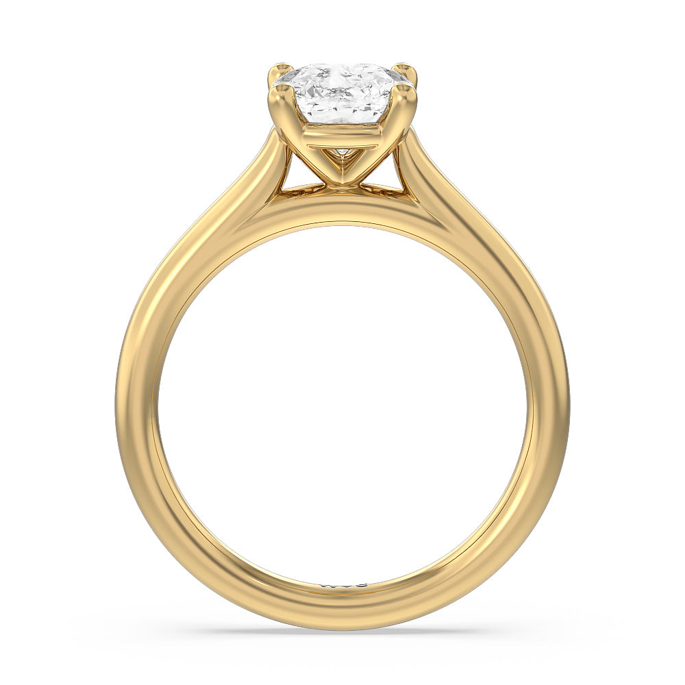 Poise Basket Diamond Engagement Ring with Cushion Cut Diamond in 14KT Yellow Gold view 2
