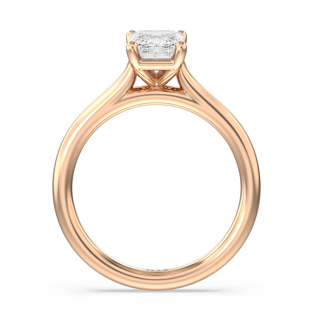 Poise Basket Diamond Engagement Ring with Emerald Cut Diamond in 14KT Rose Gold view 2
