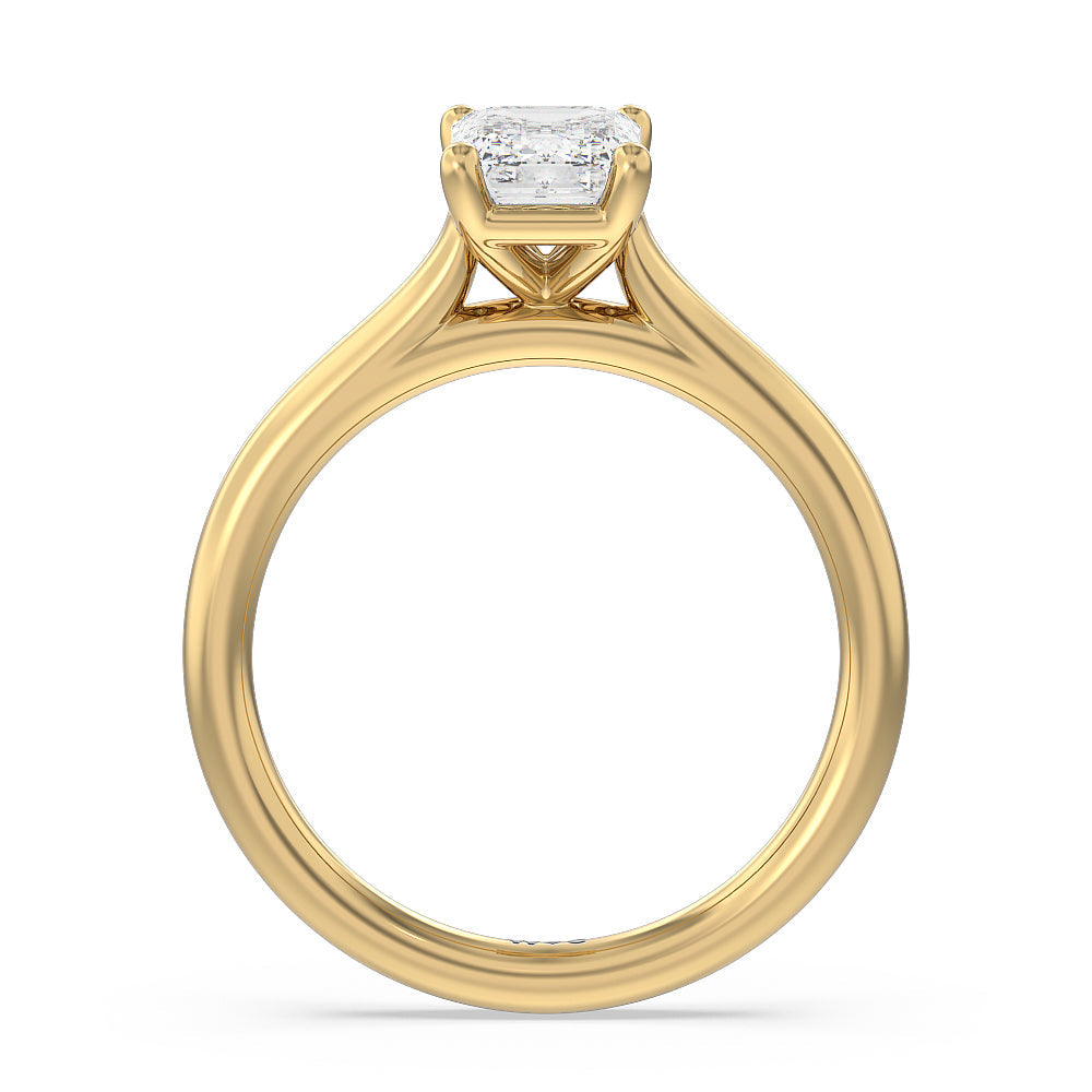 Poise Basket Diamond Engagement Ring with Emerald Cut Diamond in 14KT Yellow Gold view 2
