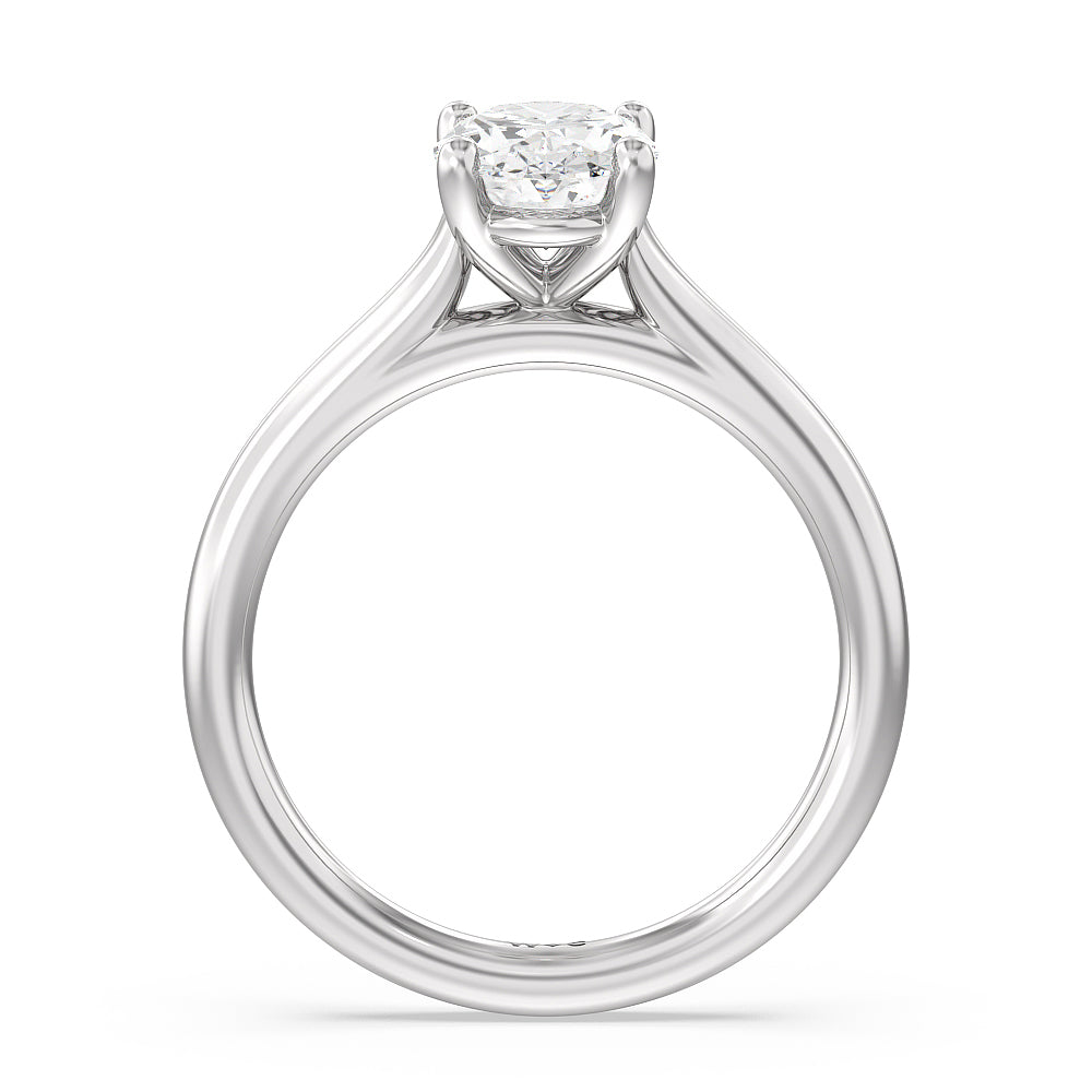 Poise Basket Diamond Engagement Ring with Oval Cut Diamond in 14KT Platinum view 2
