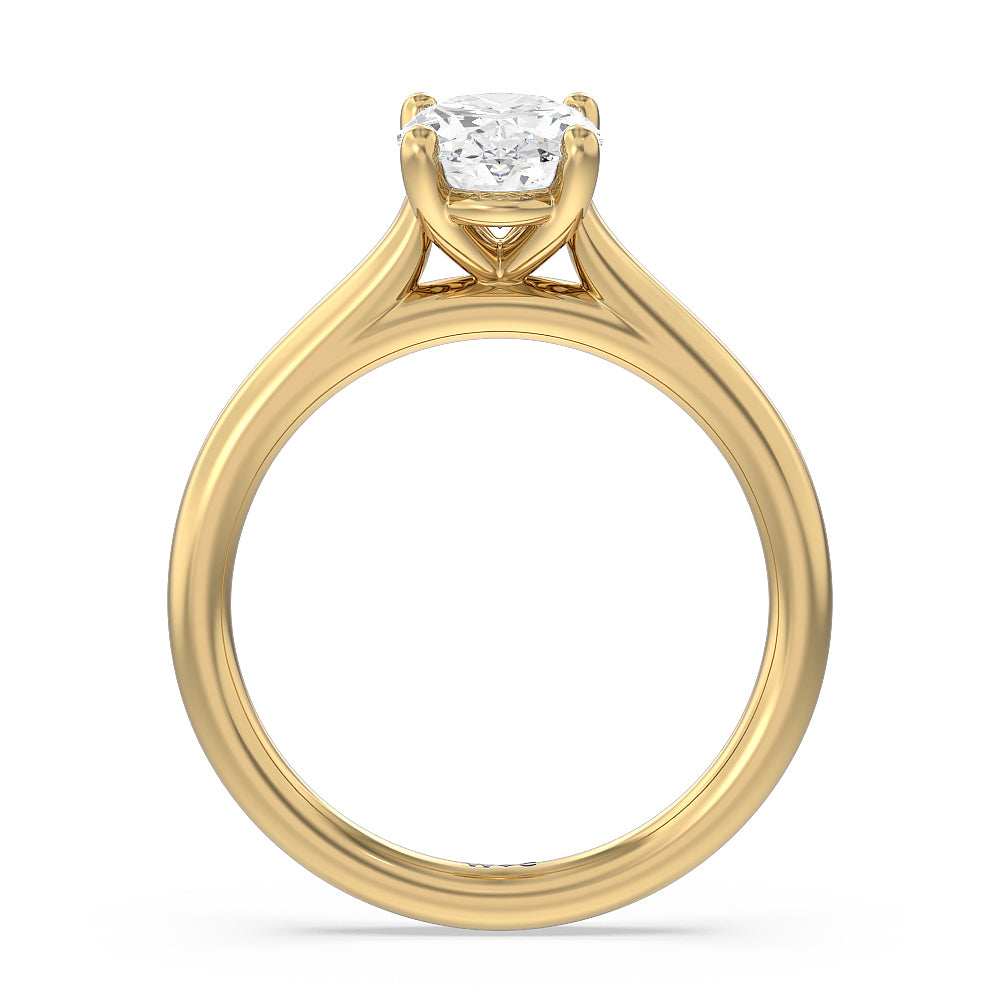 Poise Basket Diamond Engagement Ring with Oval Cut Diamond in 14KT Yellow Gold view 2
