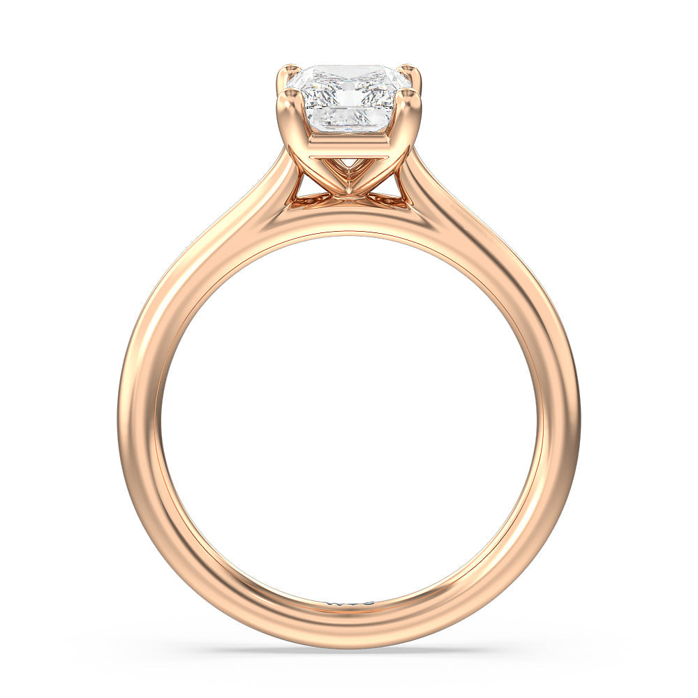 Poise Basket Diamond Engagement Ring with Radiant Cut Diamond in 14KT Rose Gold view 2
