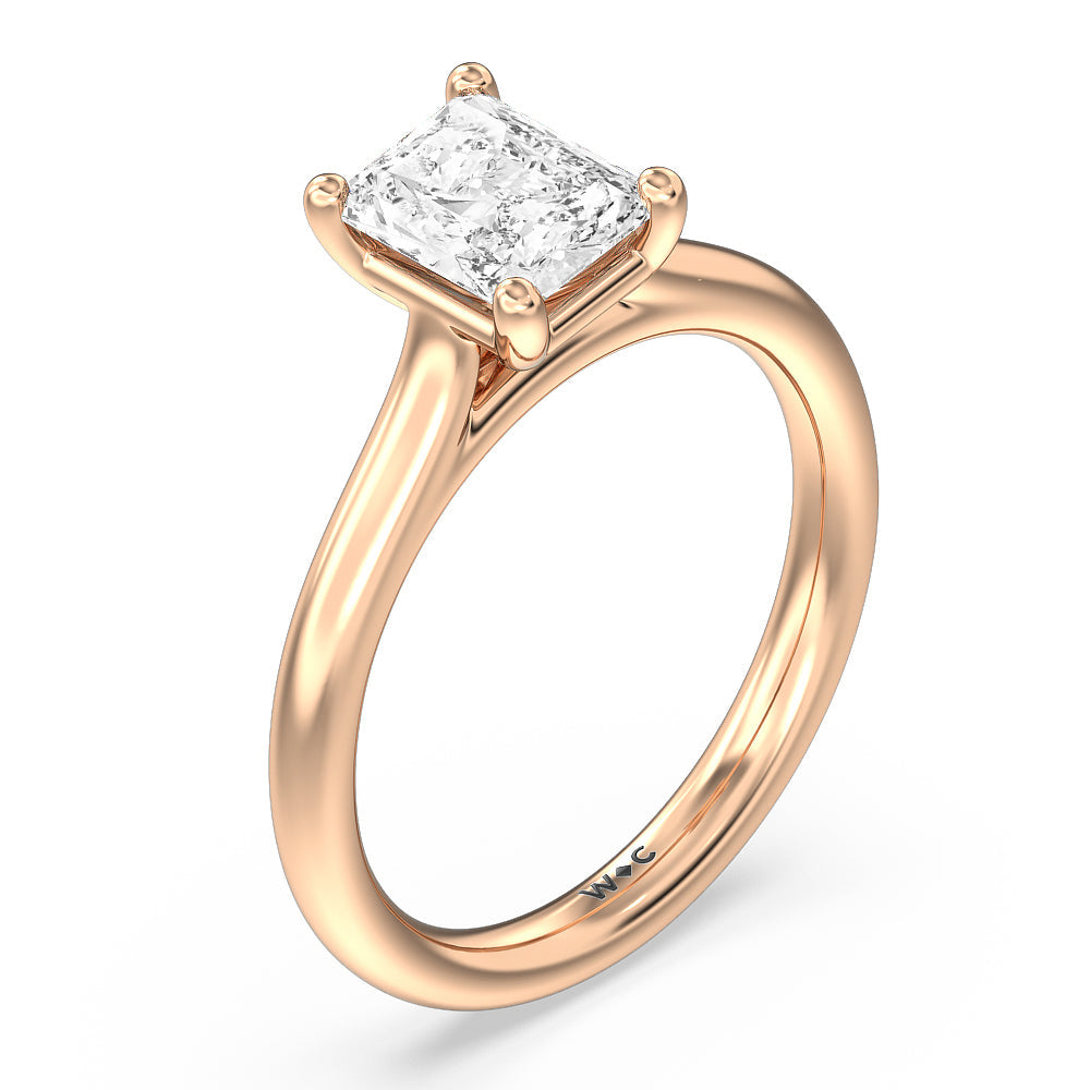 Poise Basket Diamond Engagement Ring with Radiant Cut Diamond in 14KT Rose Gold view 3
