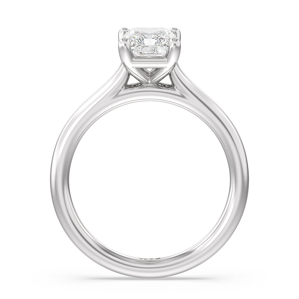 Poise Basket Diamond Engagement Ring with Radiant Cut Diamond in 14KT Platinum view 2
