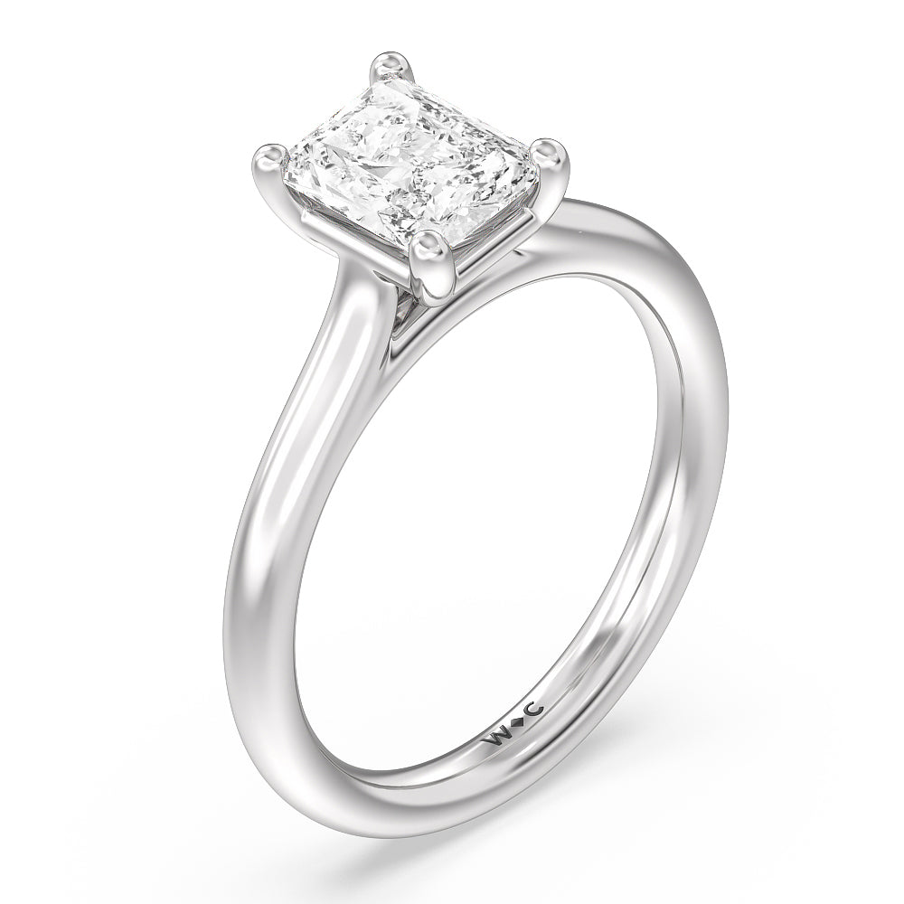 Poise Basket Diamond Engagement Ring with Radiant Cut Diamond in 14KT Platinum view 3
