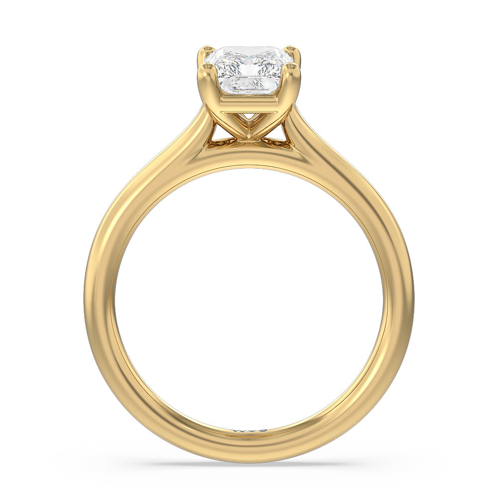 Poise Basket Diamond Engagement Ring with Radiant Cut Diamond in 14KT Yellow Gold view 2
