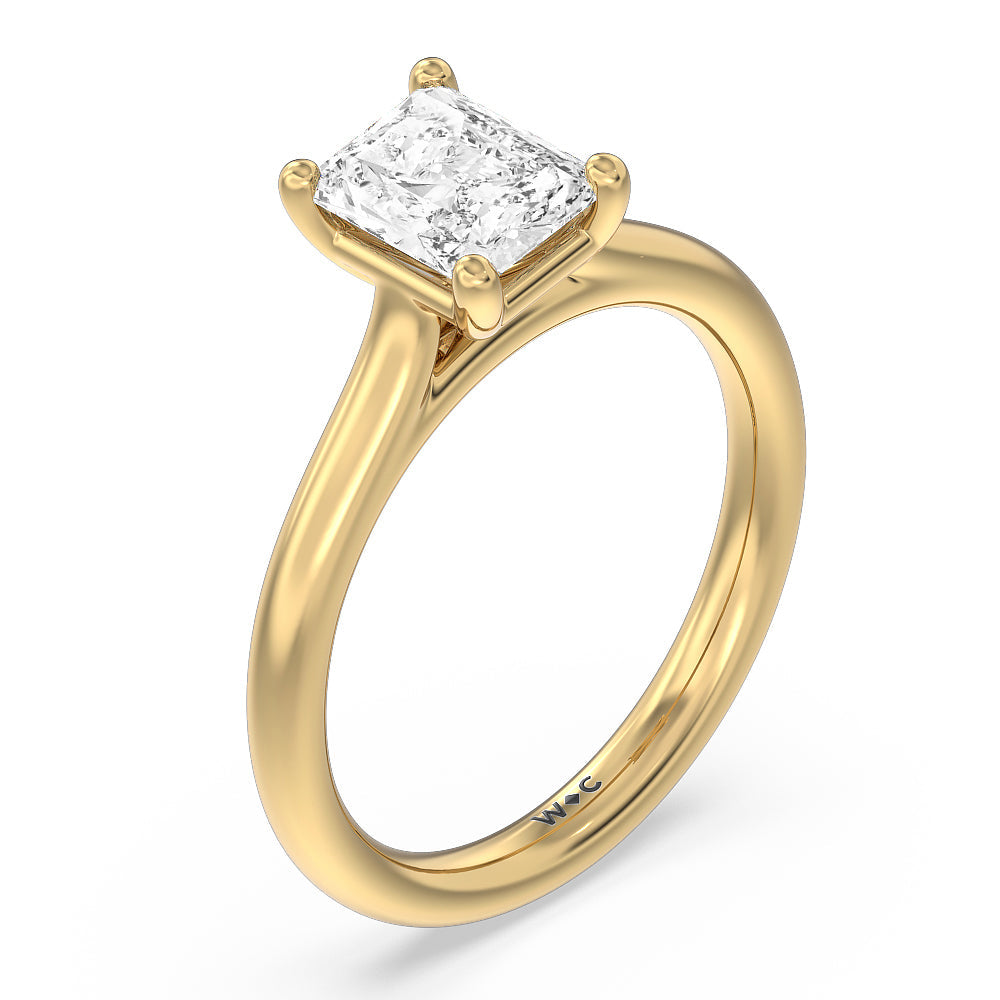 Poise Basket Diamond Engagement Ring with Radiant Cut Diamond in 14KT Yellow Gold view 3
