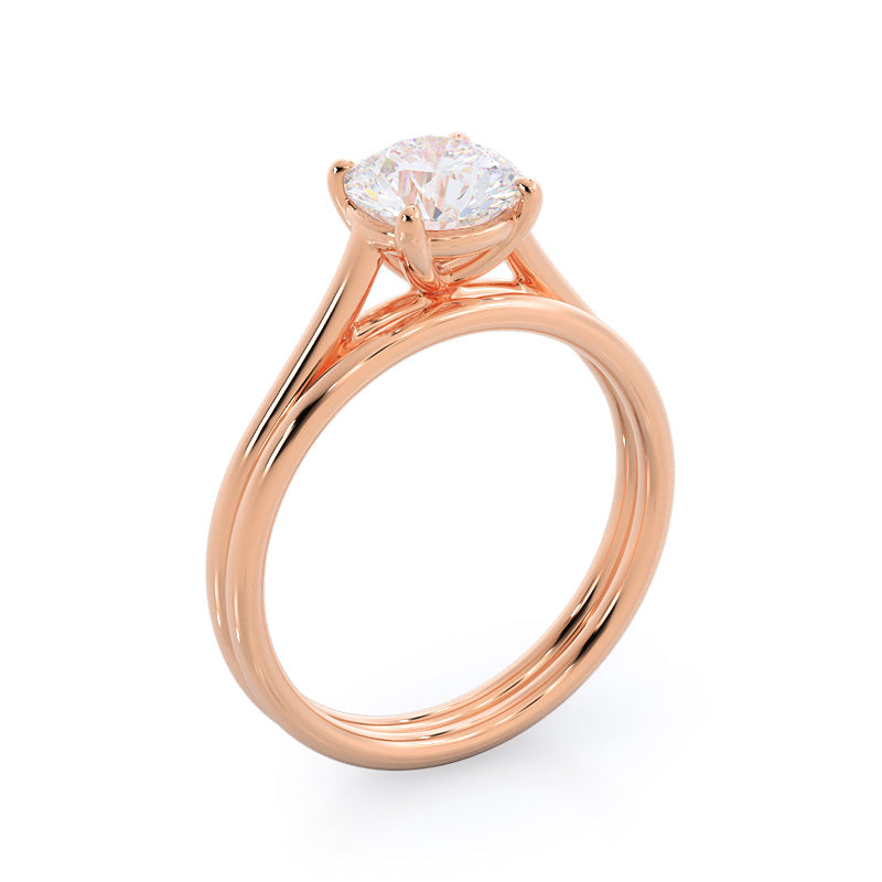 Poise Basket Diamond Engagement Ring with Oval Cut Diamond in 14KT Rose Gold view 6

