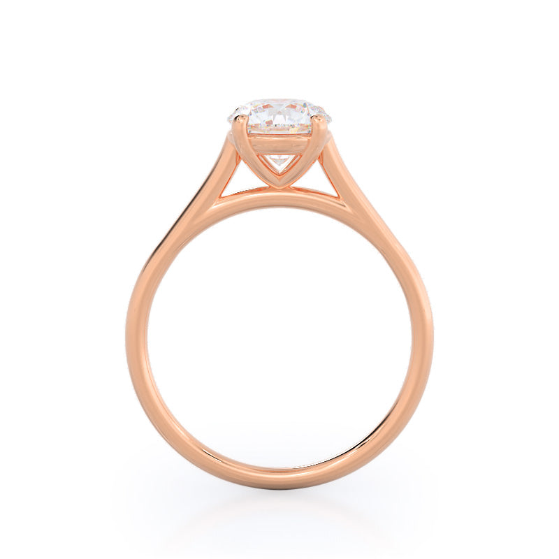 Poise Basket Diamond Engagement Ring with Round Cut Diamond in 14KT Rose Gold view 2
