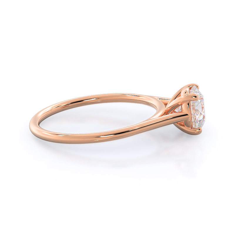 Poise Basket Diamond Engagement Ring with Round Cut Diamond in 14KT Rose Gold view 3
