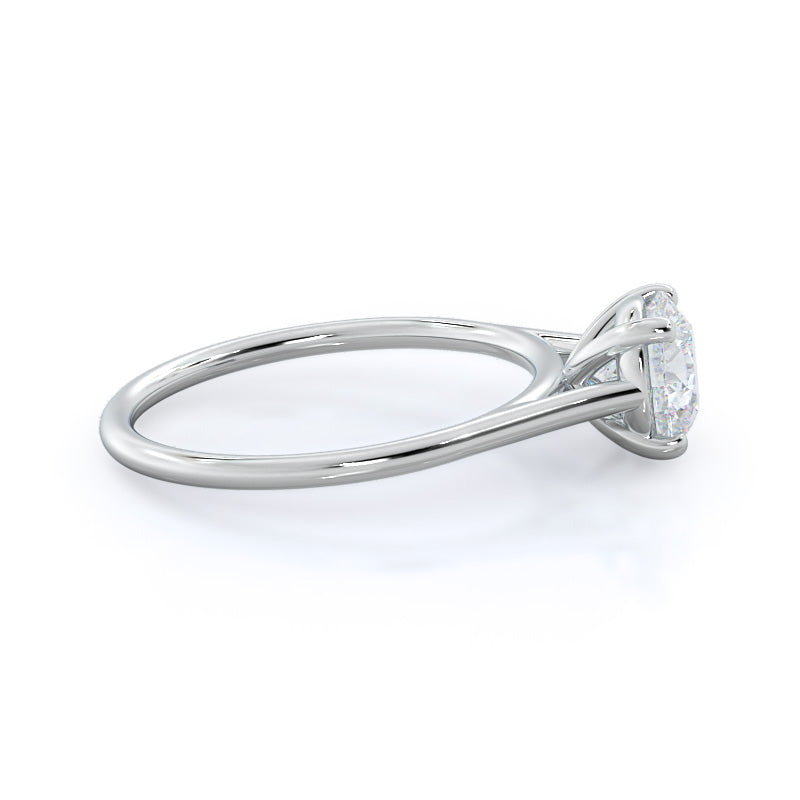 Poise Basket Diamond Engagement Ring with Round Cut Diamond in 14KT Platinum view 3
