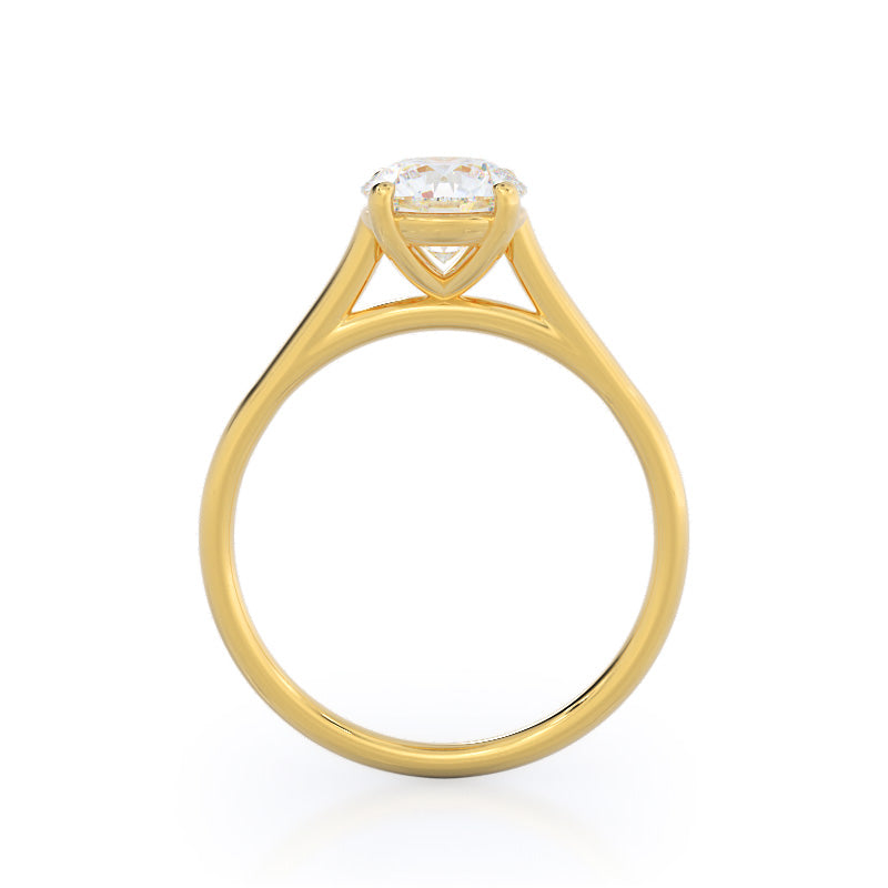 Poise Basket Diamond Engagement Ring with Round Cut Diamond in 14KT Yellow Gold view 2
