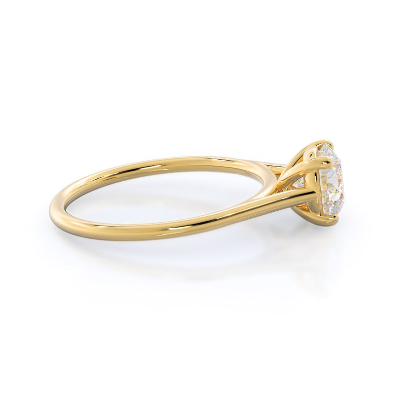 Poise Basket Diamond Engagement Ring with Round Cut Diamond in 14KT Yellow Gold view 3
