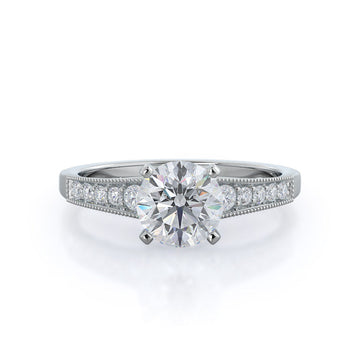 Milgrain Diamond Engagement Ring