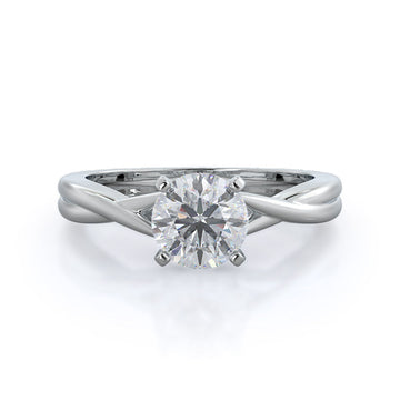 Cathedral Twist Diamond Engagement Ring