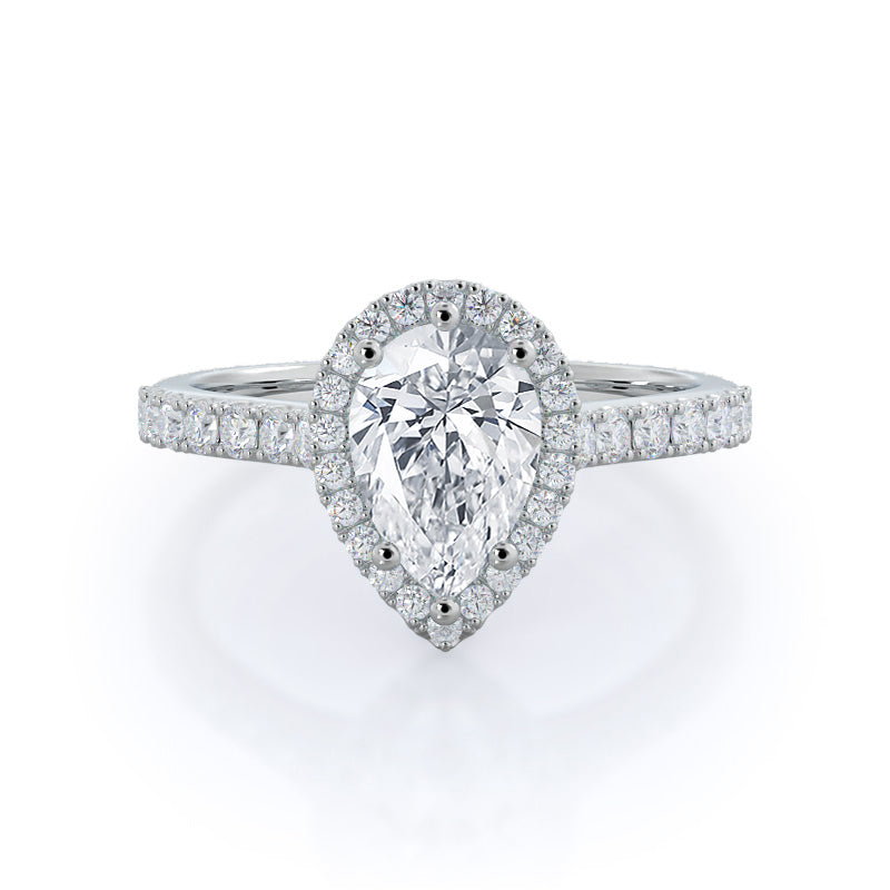 pave halo engagement ring