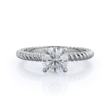 Braided Solitaire Diamond Engagement Ring