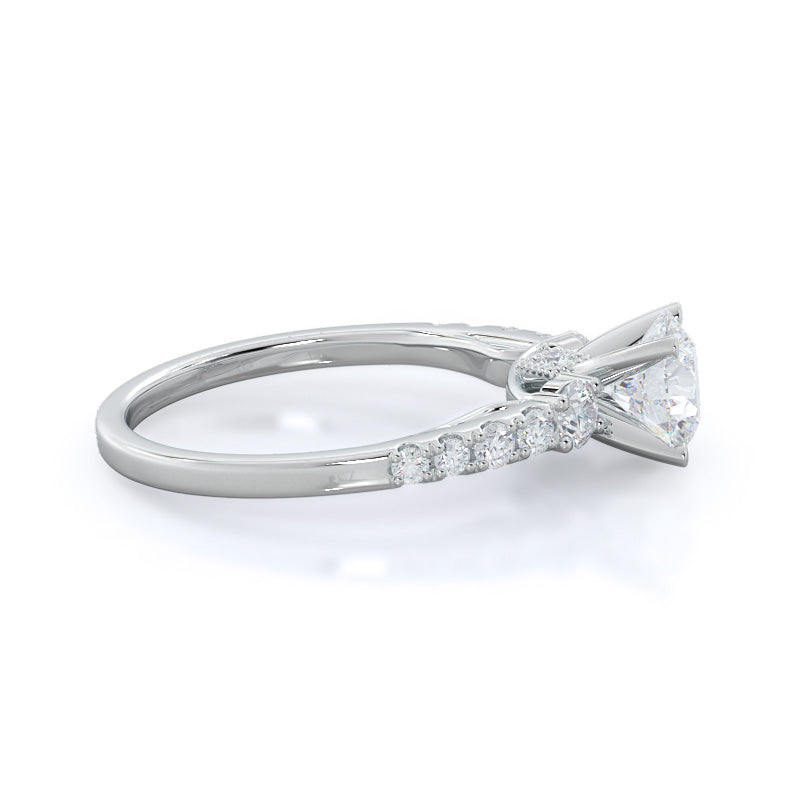 Regalia Pave Diamond Engagement Ring with Round Cut Diamond in 14KT Platinum view 3
