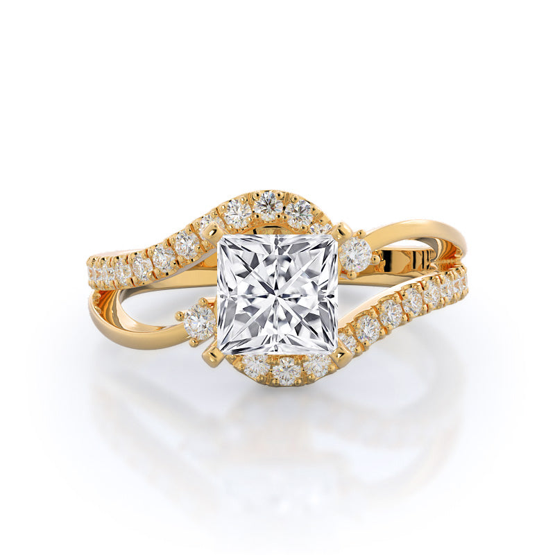 Two Tone Bypass Lab Diamond Engagement Ring
