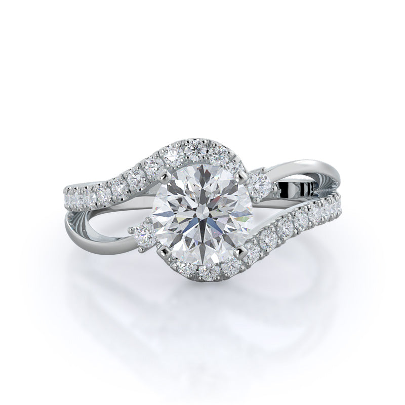 Two Tone Bypass Lab Diamond Engagement Ring