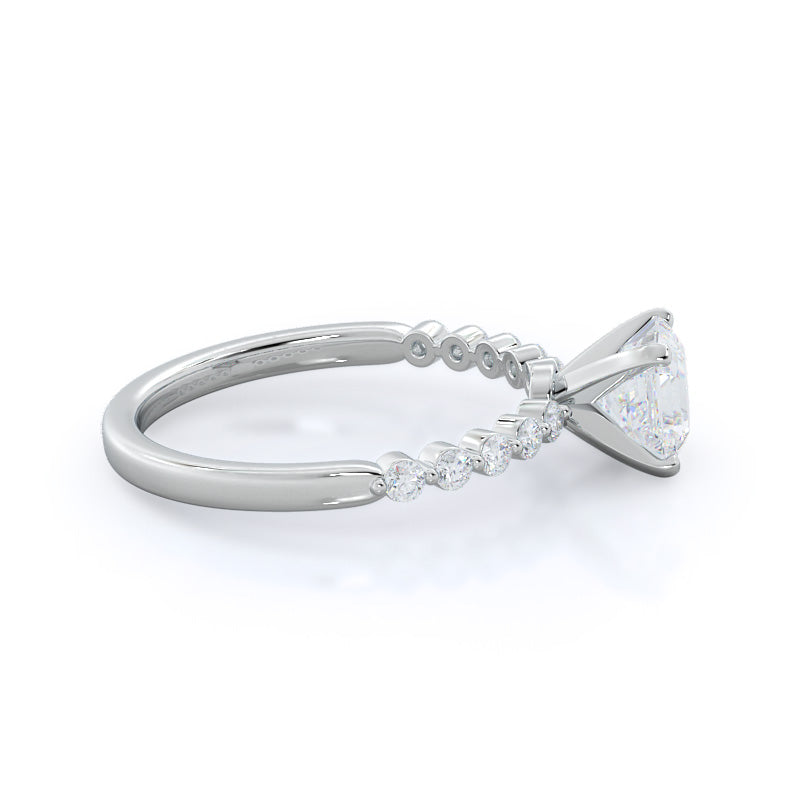 Bezeled Rring Under Bezeled Accent Diamond Engagement Ring – With Clarity