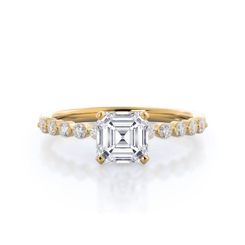 Bezeled Rring Under Bezeled Accent Diamond Engagement Ring – With Clarity