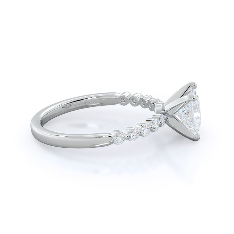 Bezeled Rring Under Bezeled Accent Diamond Engagement Ring – With Clarity