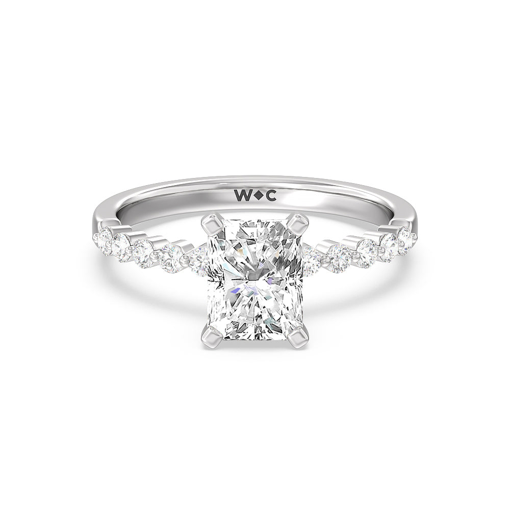Bezeled Rring Under Bezeled Accent Diamond Engagement Ring – With Clarity