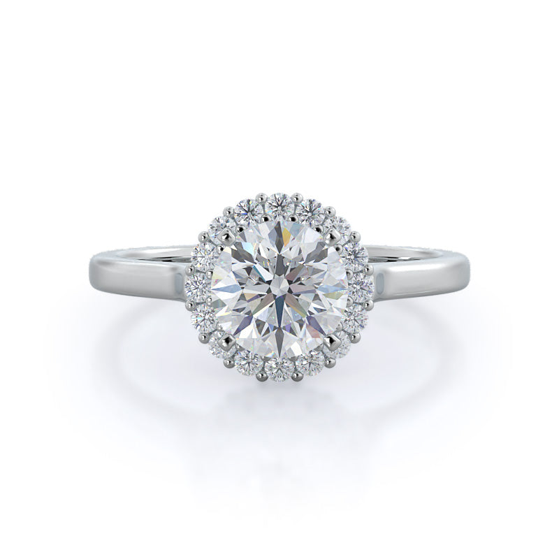 plain shank halo diamond ring