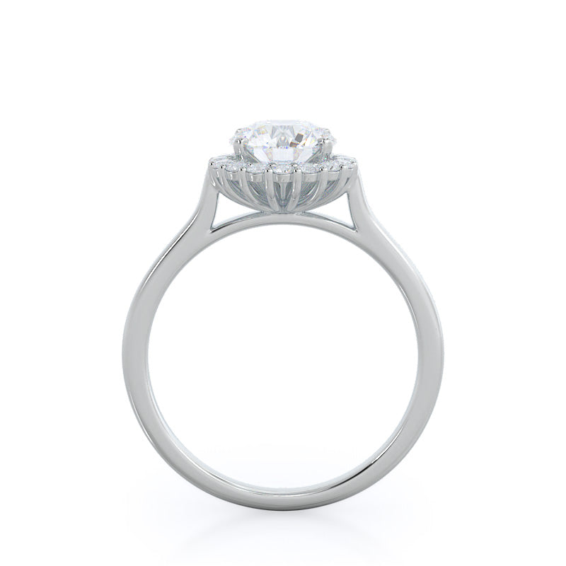 1 Ct Round Diamond Engagement Ring Wedding Plain Band Set 14k White Gold