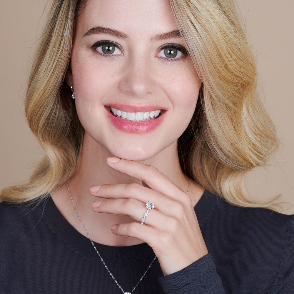 Model Wearing Winding Engagement Ring view