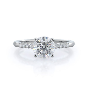 ridged pave diamond engagement ring