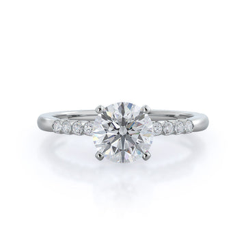 ridged pave diamond engagement ring