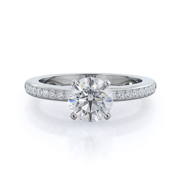 channel set diamond engagement ring