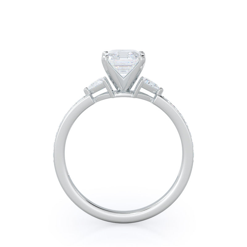 Triangular 1 3/4 CTTW Round Cut Lab Grown Diamond Three Stone ...
