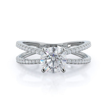 Split Shank Pave Diamond Engagement Ring