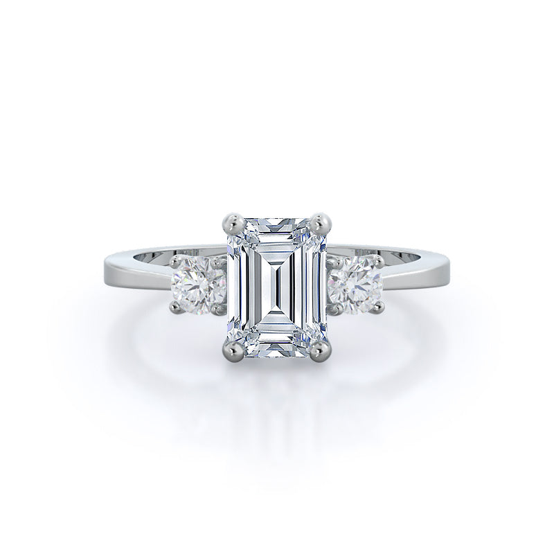 Petite Three Stone Lab Diamond Engagement Ring
