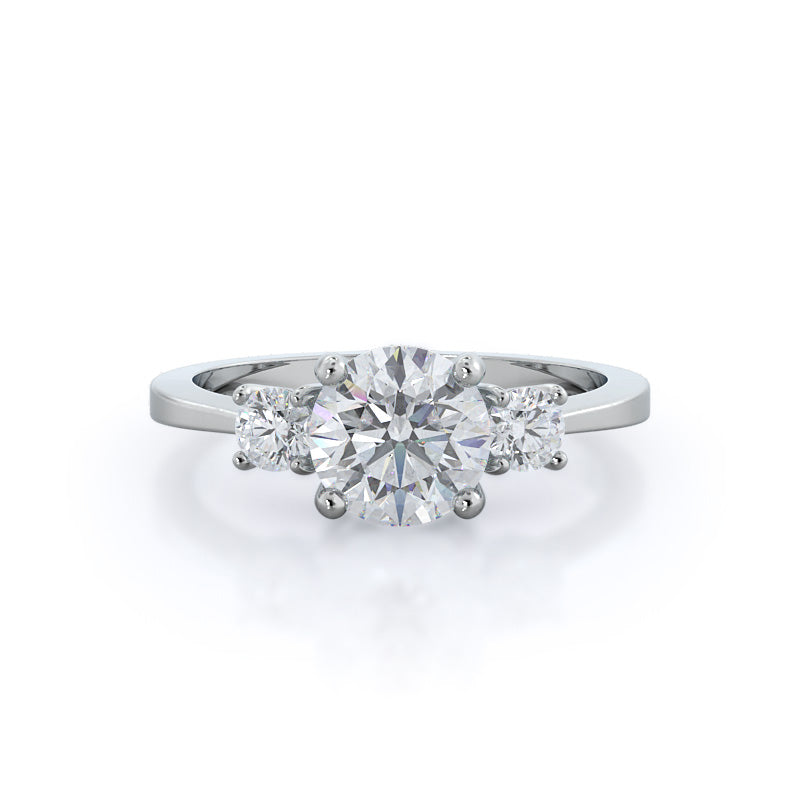Petite Three Stone Lab Diamond Engagement Ring