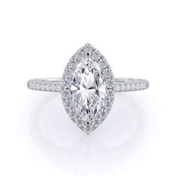 marquise pave halo diamond engagement ring
