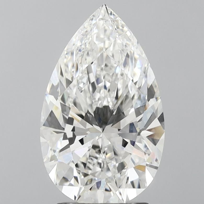 3.01 Carat Pear Lab Diamond with  Cut Diamond in 14KT  view 1
