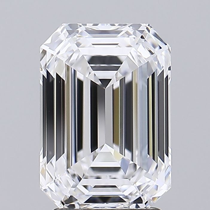 3.25 Carat Emerald Lab Diamond with  Cut Diamond in 14KT  view 1
