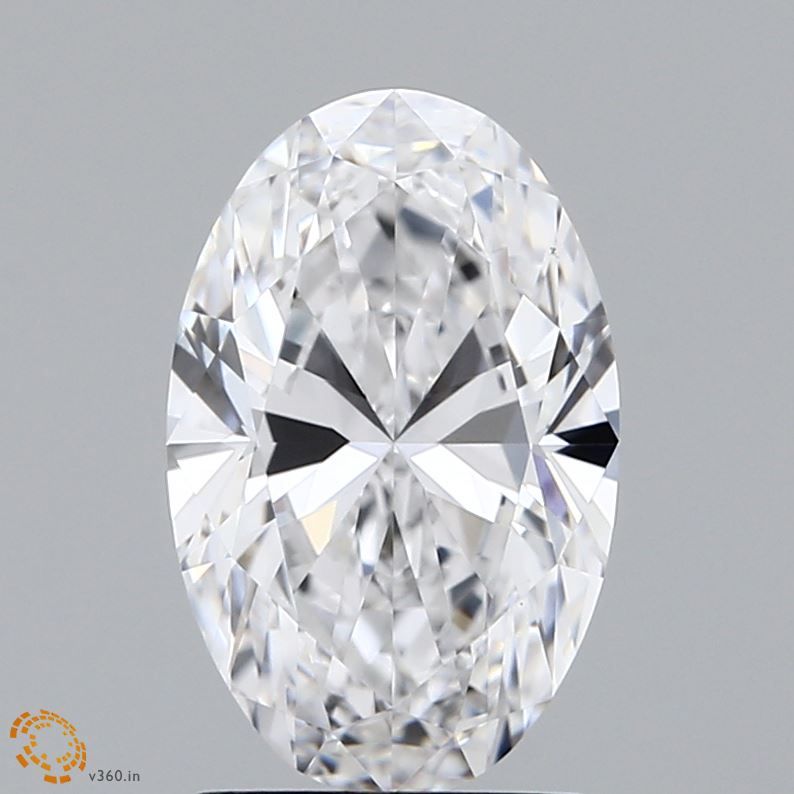 2.02 Carat Oval Lab Diamond with  Cut Diamond in 14KT  view 1
