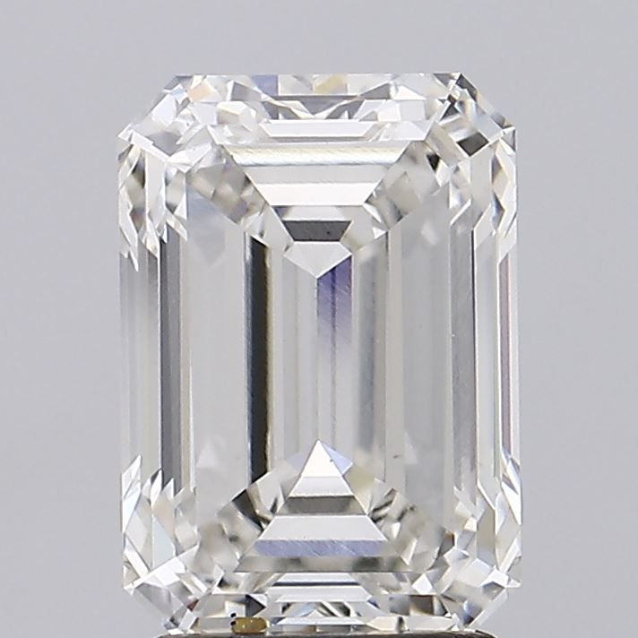 2.72 Carat Emerald Lab Diamond with  Cut Diamond in 14KT  view 1
