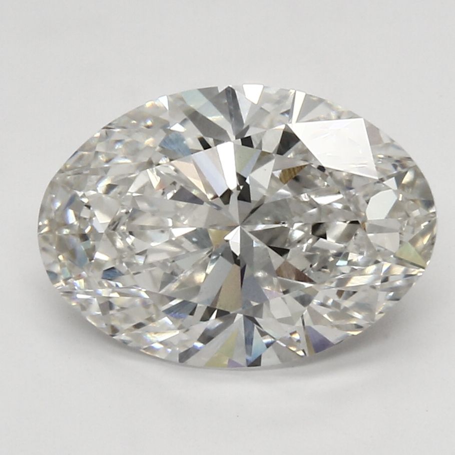 3.18 Carat Oval Lab Diamond with  Cut Diamond in 14KT  view 1
