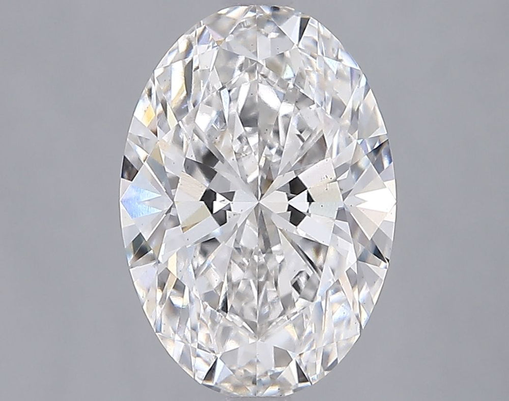 3.09 Carat Oval Lab Diamond with  Cut Diamond in 14KT  view 1
