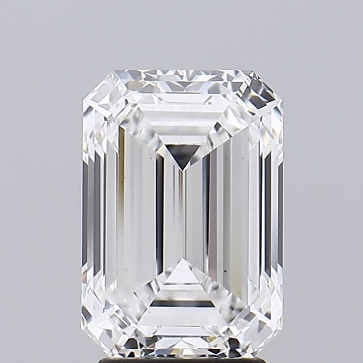 3.44 Carat Emerald Lab Diamond with  Cut Diamond in 14KT  view 1
