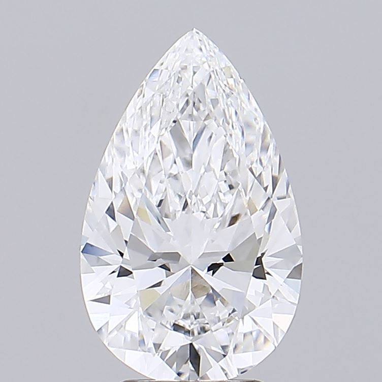 3.08 Carat Pear Lab Diamond with  Cut Diamond in 14KT  view 1
